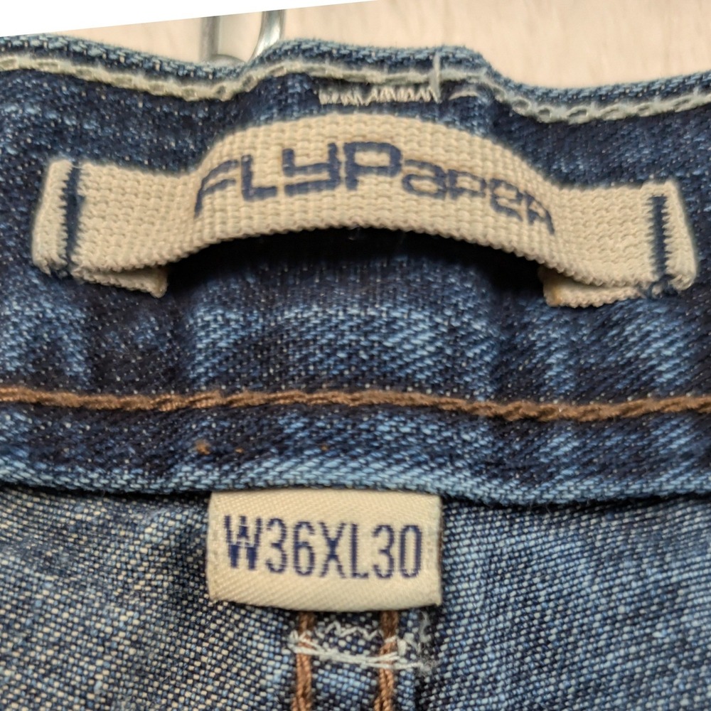VTG Flypaper Jeans Men's 38x30 Blue Wide Leg Baggy Skater Grunge Streetwear Y2K - Picture 4 of 15